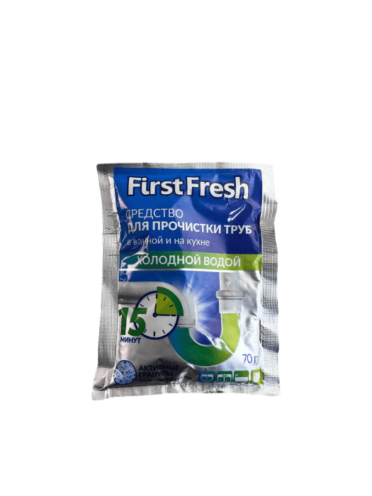 Средство для прочистки труб "First Fresh" 70 гр гранулы, ХОЛОДНОЙ водой