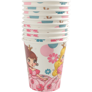 Набор бумажных стаканов 250 мл Принцессы D-80 мм (10 шт.упак)