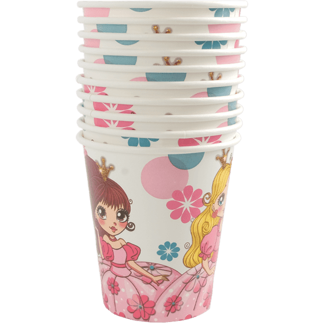 Набор бумажных стаканов 250 мл Принцессы D-80 мм (10 шт.упак)