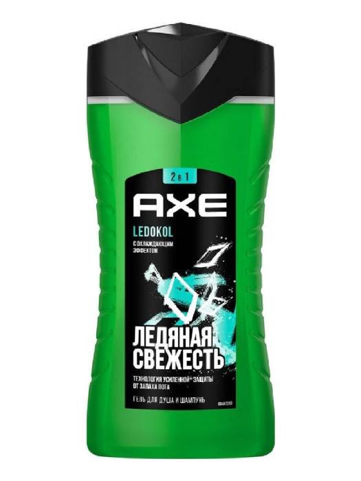 Гель для душа 250 мл "AXE" МУЖСКОЙ, +шампунь Ледокол