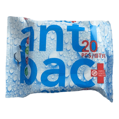 Салфетка влажная 20 шт. "Antibacterial" с ионами серебра (20 салф.шт)