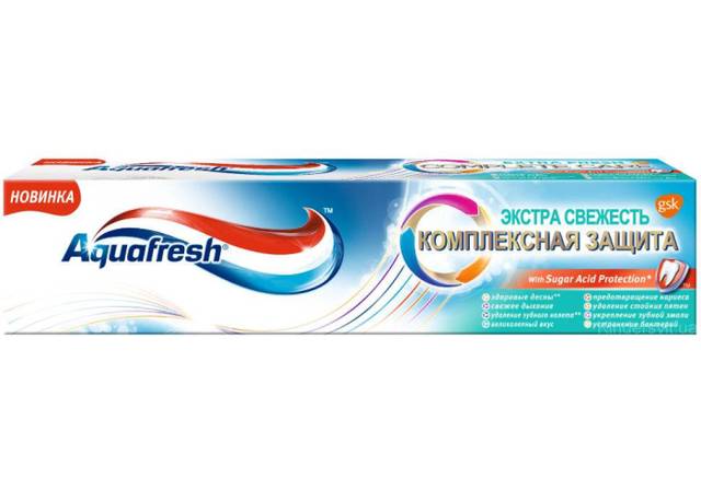 Зубная паста 100 мл "Aquafresh", Сильная мята синяя