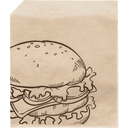 Уголок для гамбургера 175*140 КРАФТ, с рисунком Бургер жиростойкий AVIORA