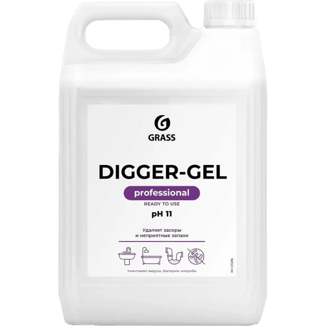 Средство для прочистки канализационных труб Grass DIGGER-GEL 5000 мл