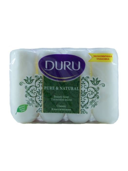 Мыло кусковое 85 г туалетное "DURU" PURE NATURAL (4 шт.упак), Классика