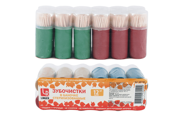 Зубочистки 60 шт. в банке "Лингер"
