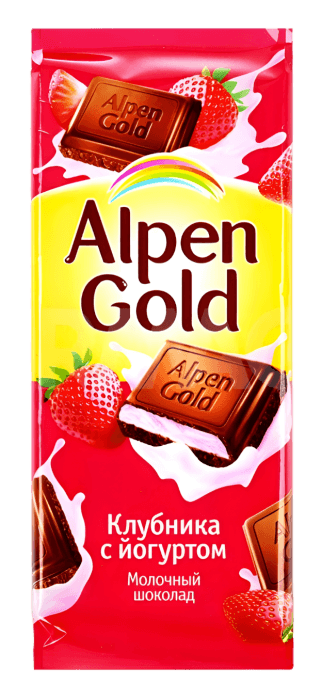 Шоколад "Alpen Gold" 85г, клубника с йогуртом