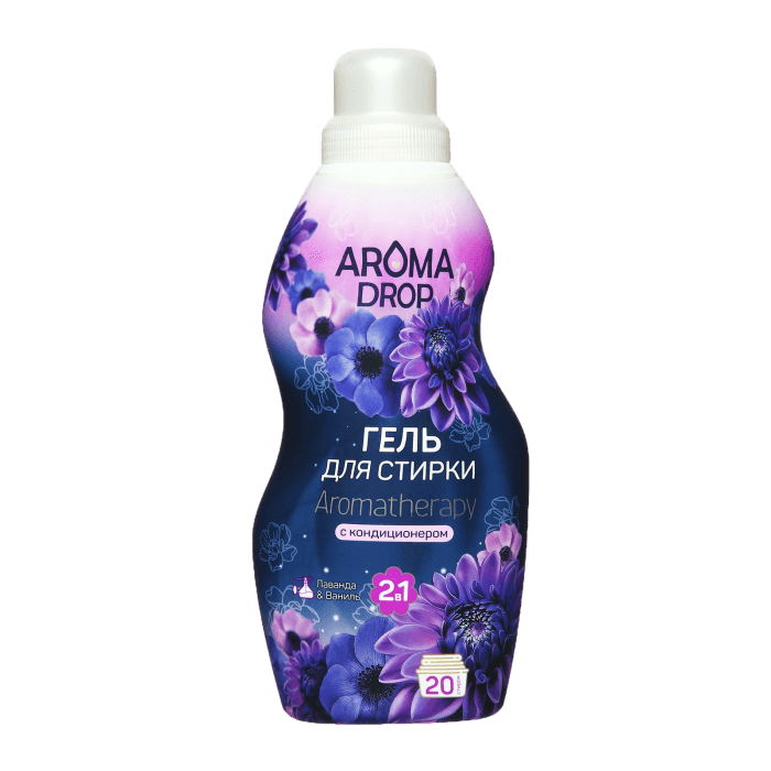 Гель для стирки белья 1 л/1000 мл "Aroma drop" 2 в 1 Aromatherapy, Лаванда и ваниль