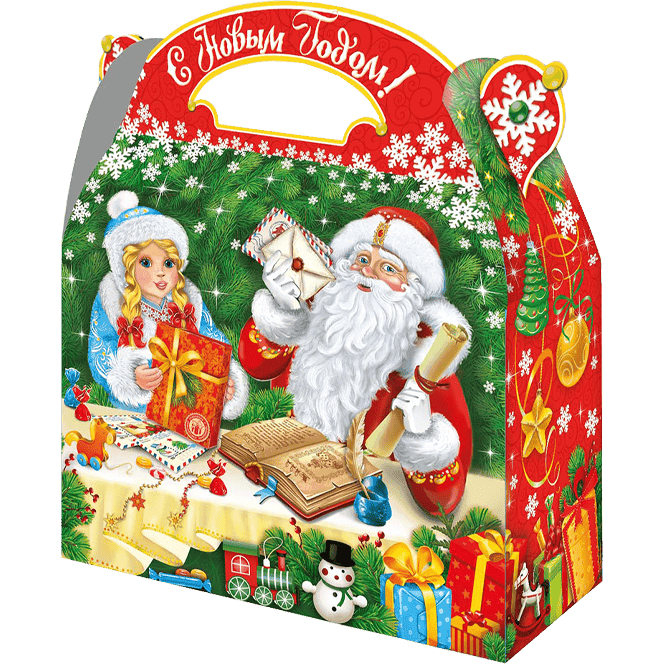 Коробка бумажная для конфет 1,5 кг Письма-Подарки 220*90*200