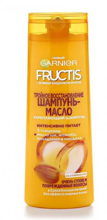 Шампунь 250 мл "Garnier Fructis" ЖЕНСКИЙ, Тройное востановление масло/Женский