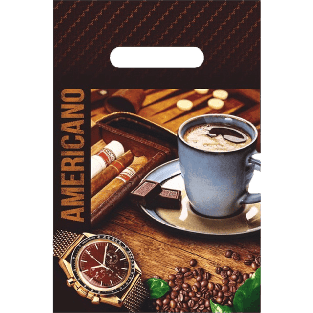 Пакет 20*30 см "Американо" 30мкм прорезь миник