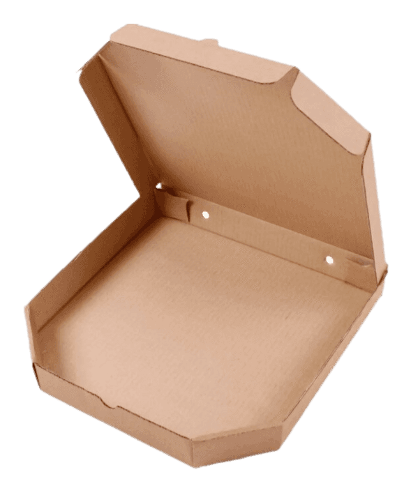 Коробка под пиццу 400*400*40 БУРАЯ, со скошенными углами