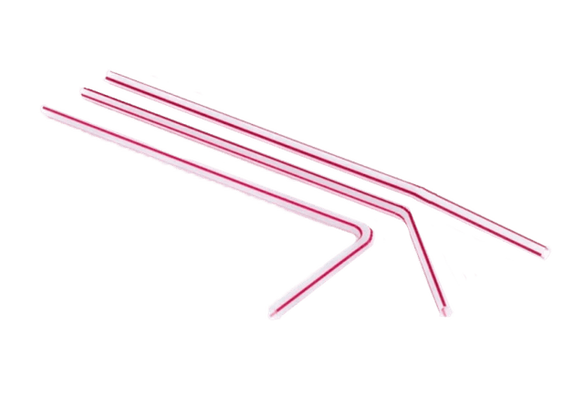 Трубочки пластиковые 210*5 мм ПОЛОСА, с изгибом (50 шт.упак)
