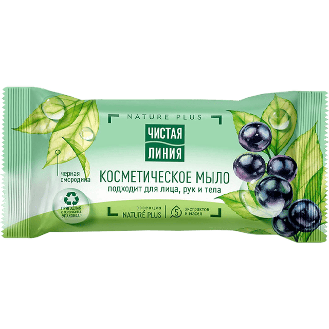 Мыло кусковое 75 г "Чистая линия" косметическое, Смородина
