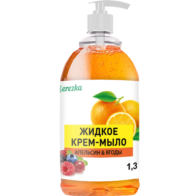 Крем-мыло жидкое 1,3 л BEREZKA Апельсин и ягоды