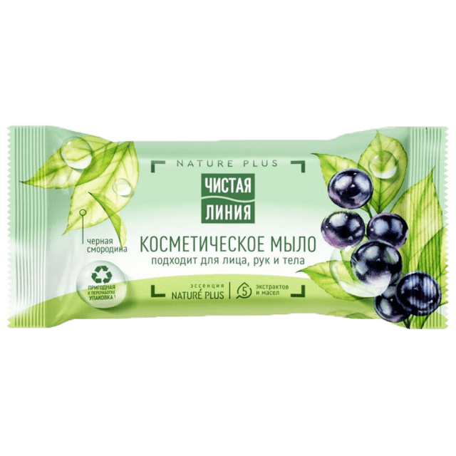 Мыло кусковое 75 г "Чистая линия" косметическое, Смородина