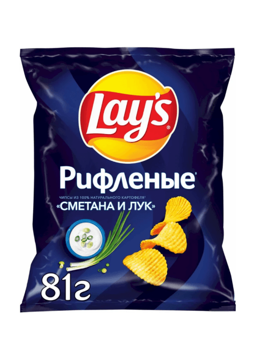 Чипсы "LAYS" 81г ассортимент, Сметана/Лук