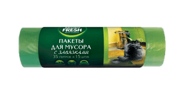 Мешки мусорные 35л/12мкм Master FRESH С УШКАМИ, ЗЕЛЕНЫЕ (30 шт.рул)