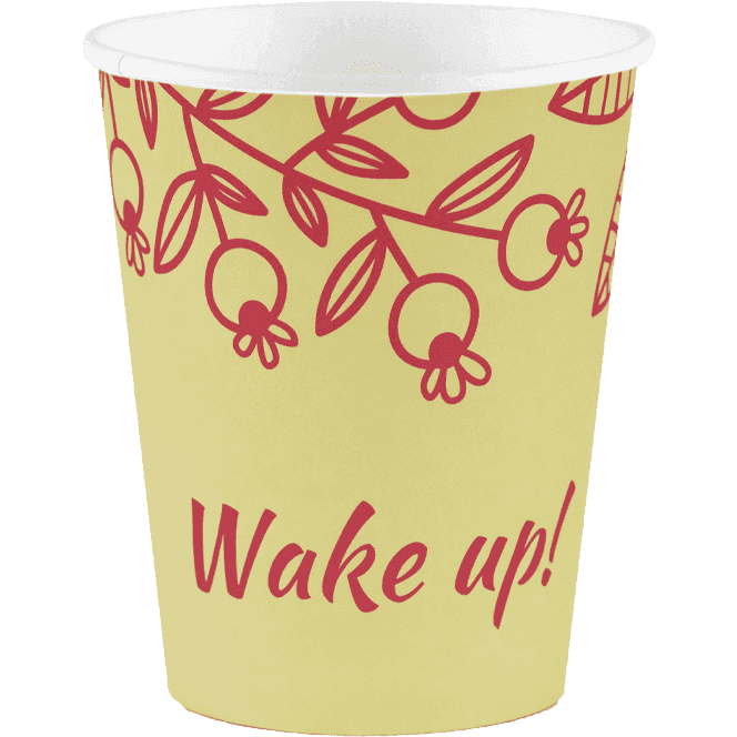 Стакан бумажный 350 мл УЛЫБНИСЬ ФУКСИЯ D-90 мм БЛ
