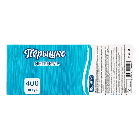 Салфетка бумажная 1/однослойная 24*24 Биг Пак "Перышко Интенсив" (400 лист.пач), Бирюза