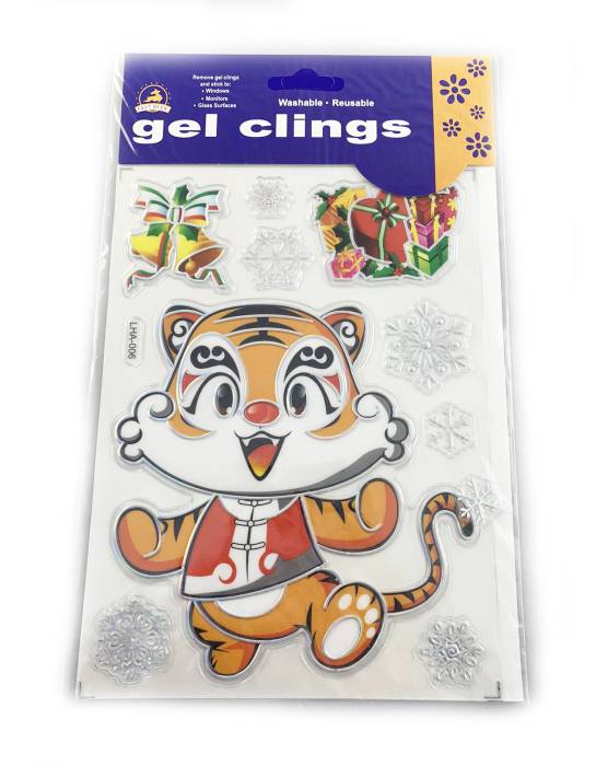 Наклейка гелевая на окно "Тигр" Микс gel clings