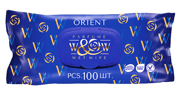 Салфетка влажная 100 шт. "W&W" Orient с клапаном (100 салф.шт)