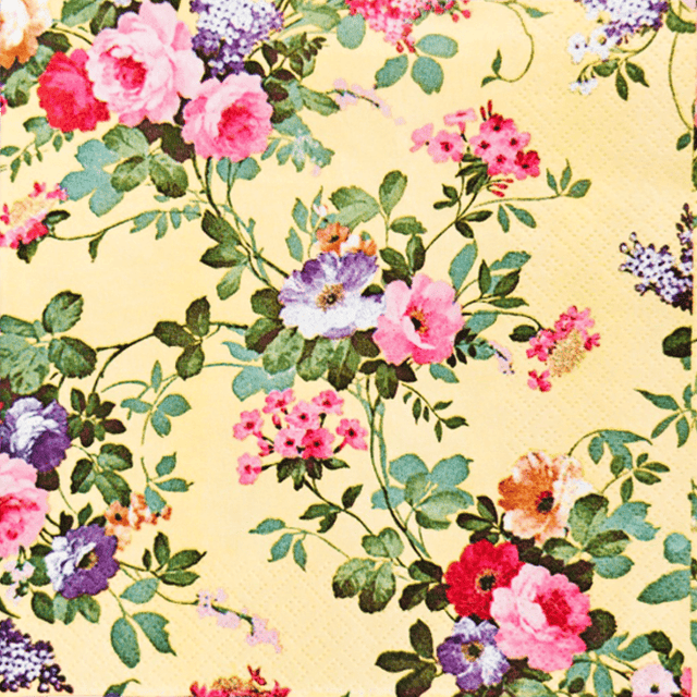 Салфетка бумажная 3-х/трехслойная 33*33 "Перышко" (20 лист.пач), Цветы прованс