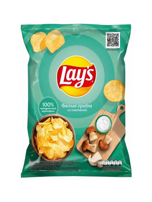 Чипсы "LAYS" 140 г ассортимент, Белые грибы со сметаной