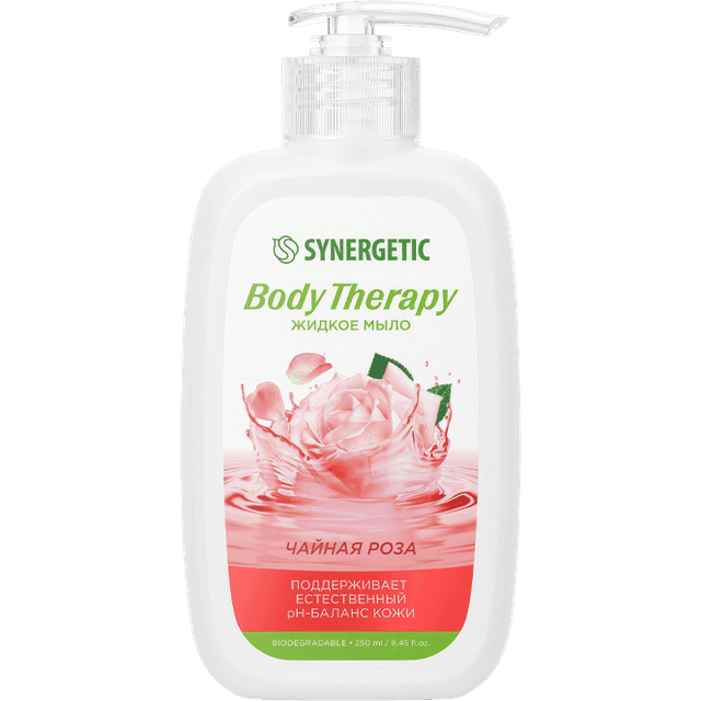 Жидкое мыло 250 мл "SYNERGETIC" Body Therapy, Чайная роза