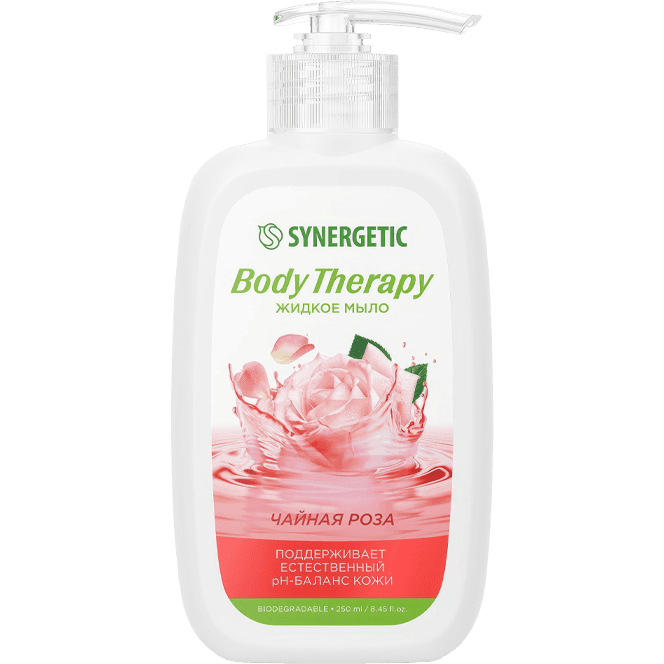 Жидкое мыло 250 мл "SYNERGETIC" Body Therapy, Чайная роза