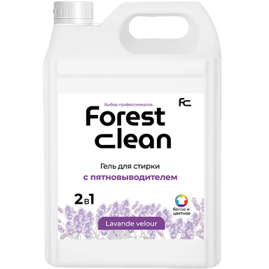 Гель для стирки белья 5 л FOREST clean с пятновыводителем канистра Lavande velour