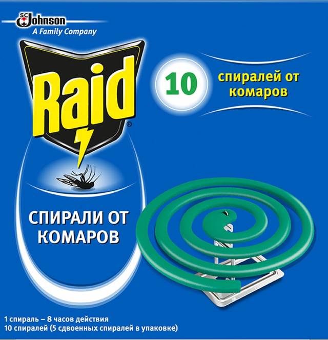 Спирали от комаров "Raid" (10 шт.упак)