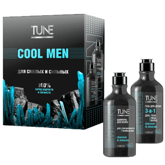 Подарочный набор "TUNE" Cool Men: Гель для душа TUNE Men 290 мл + Шампунь для волос TUNE Men 290 мл