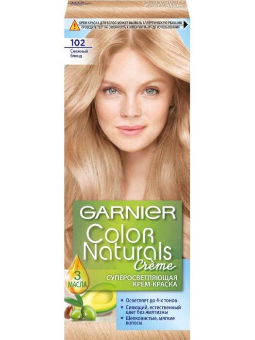 Крем-краска для волос "Garnier" Color Naturals, №102 Снежный блонд