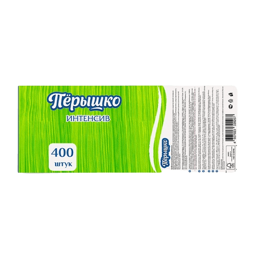 Салфетка бумажная 1/однослойная 24*24 Биг Пак "Перышко Интенсив" (400 лист.пач), Салатовый