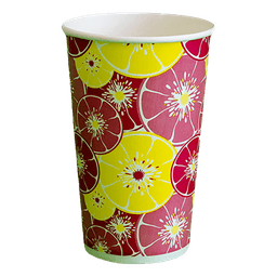 Стакан бумажный 400 мл КРАСНЫЙ "Цитрус" ХН D-90 мм