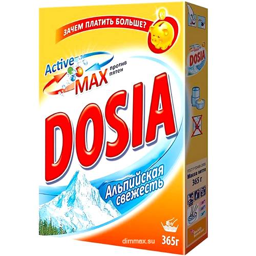 Стиральный порошок 365 г "Dosia" ручная стирка Альпийская свежесть