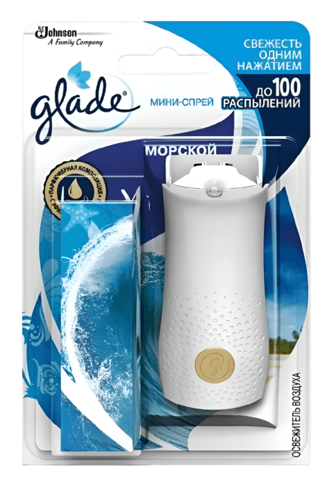 Освежитель воздуха 10 мл "Glade" БЛОК, Морской