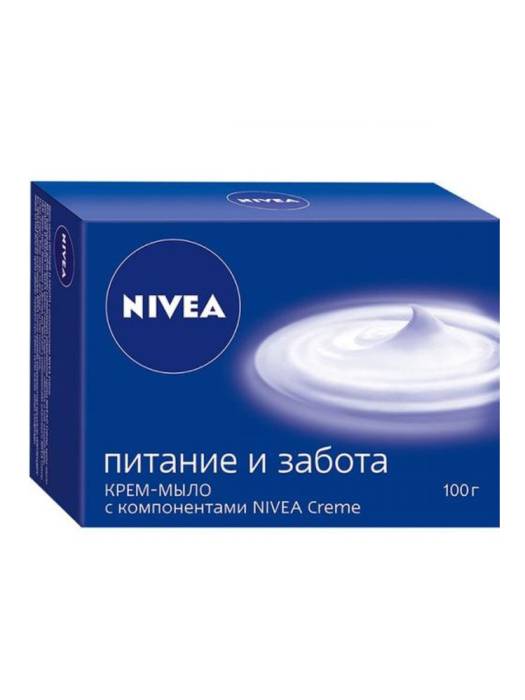 Мыло кусковое 100 г туалетное "NIVEA", Питание и забота