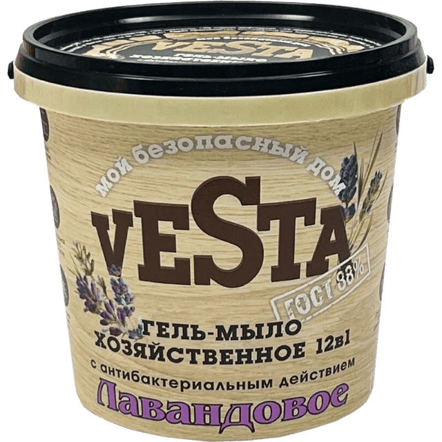 Гель-мыло хозяйственное 1000 мл "Vesta" Гост 88%, Лавандовое