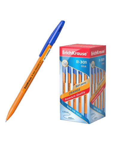 Ручка шариковая 0,7 мм СИНЯЯ "ErichKrause" R-301 Orange Stick