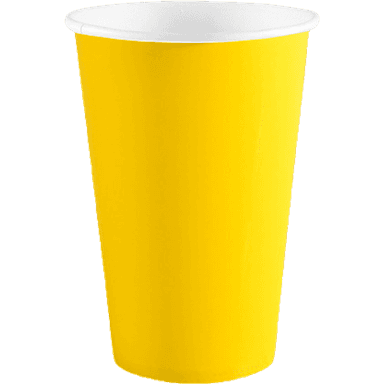 Стакан бумажный 400 мл БЕЗ РИС. "ЖЕЛТЫЙ" яркий D-90 мм БЛ