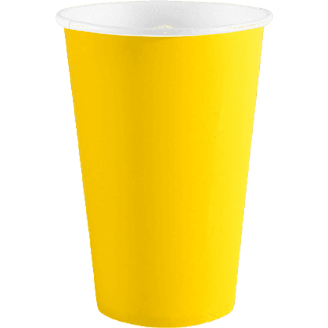 Стакан бумажный 400 мл БЕЗ РИС. "ЖЕЛТЫЙ" яркий D-90 мм БЛ