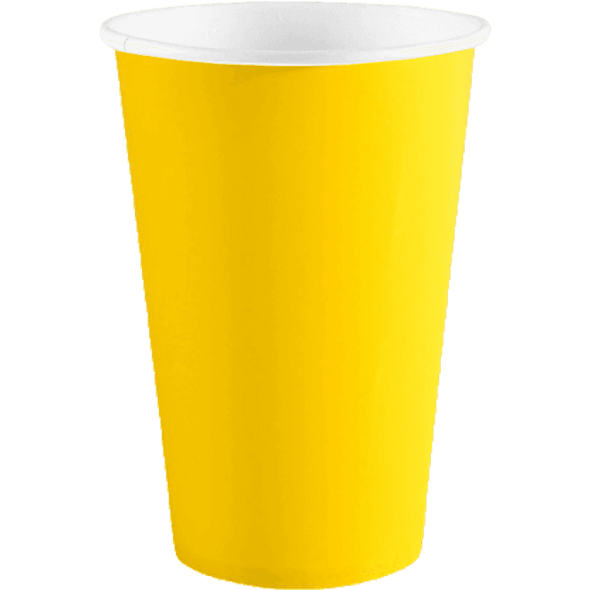 Стакан бумажный 400 мл БЕЗ РИС. "ЖЕЛТЫЙ" яркий D-90 мм БЛ