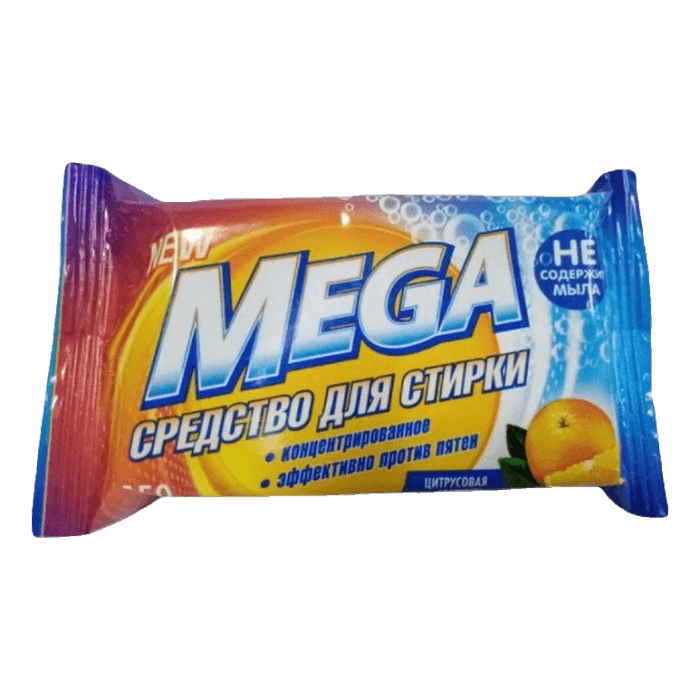 Средство для стирки 150 г твердое "Mega", Цитрусовая Свежесть