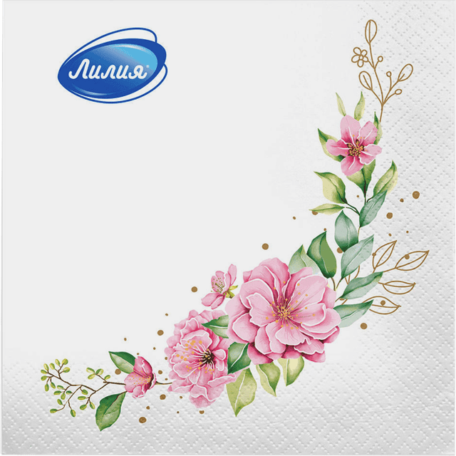 Салфетка бумажная 2-х/двухслойная 33*33 "Лилия" Цветные с рисунком (20 Лист.пач), Лейтмотив