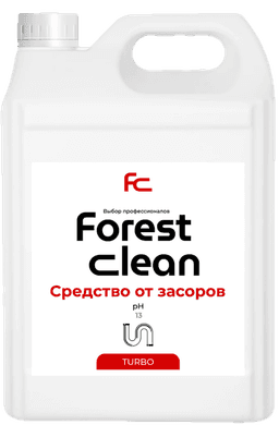 Средство для очистки труб/устранения засоров 5 л "FOREST clean" ТУРБО, канистра ЕВРО