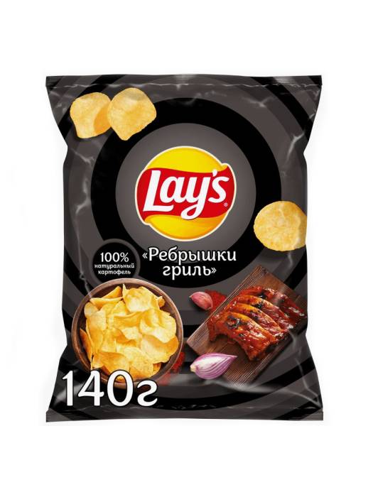 Чипсы "LAYS" 140 г ассортимент, Ребрышки гриль