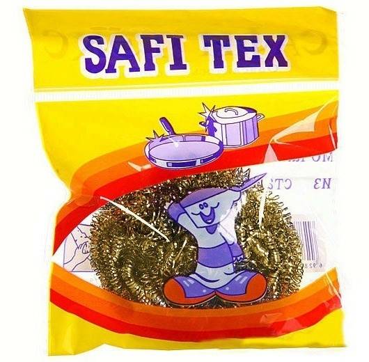 Терка для посуды метал. "SAFI-TEX/SOFT-TEX", на карте 20 гр. ПЕРВЫЙ СОРТ (12 шт.упак)