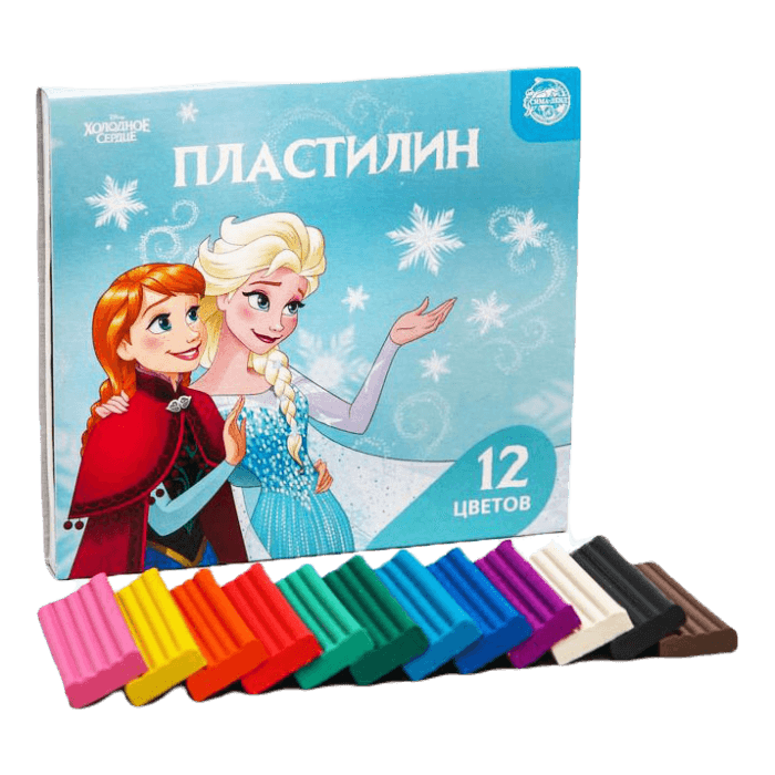 Пластилин 12 цветов 180 г "Эльза и Анна" Холодное сердце